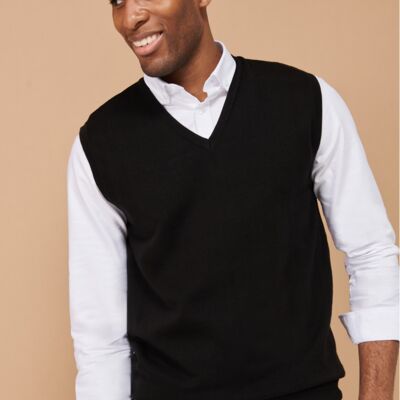Henbury Lightweight Sleeveless Cotton Acrylic V Neck Sweater Thumbnail