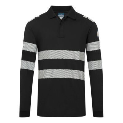 PW3 Modaflame Knit FR Long Sleeve Polo Shirt Thumbnail